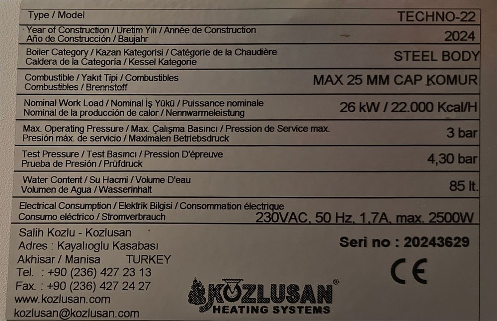 Aqilli komir katyol 26 klw kozlusan techno 22