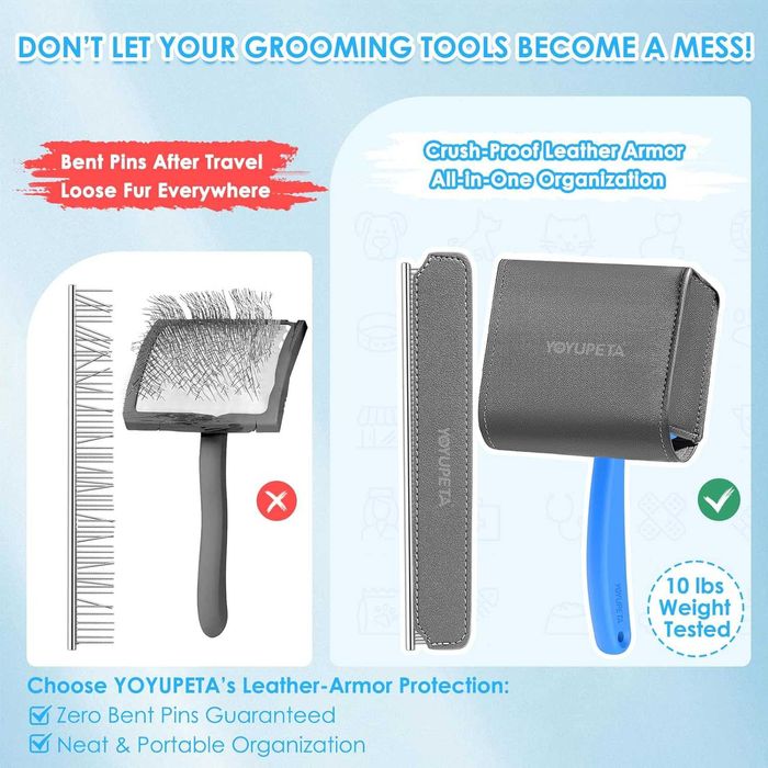 YOYUPETA Комплект четка и гребен за кучета/котки, дълга и гъста козина