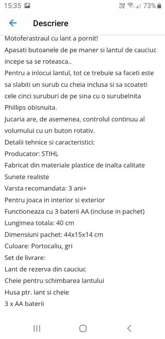 Motofierastrau Stihl de jucarie
