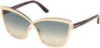 Слънчеви очила Tom Ford SANDRINE 02 FT0715 28P Gold Big Metal Cat Eye