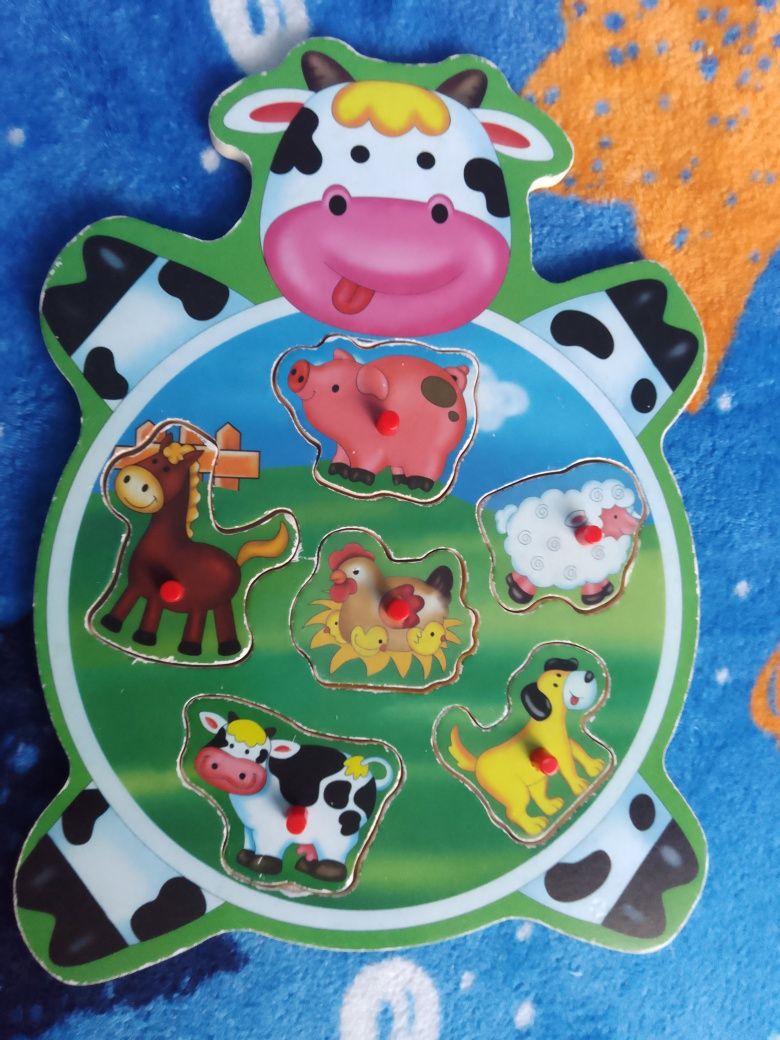 Transport gratuit Puzzle lemn numere și animale