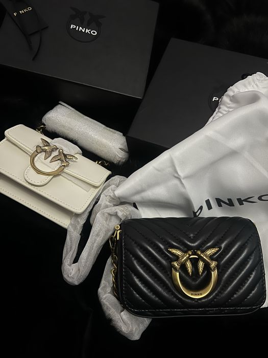 Чанти отделни бяла и черна на Пинко