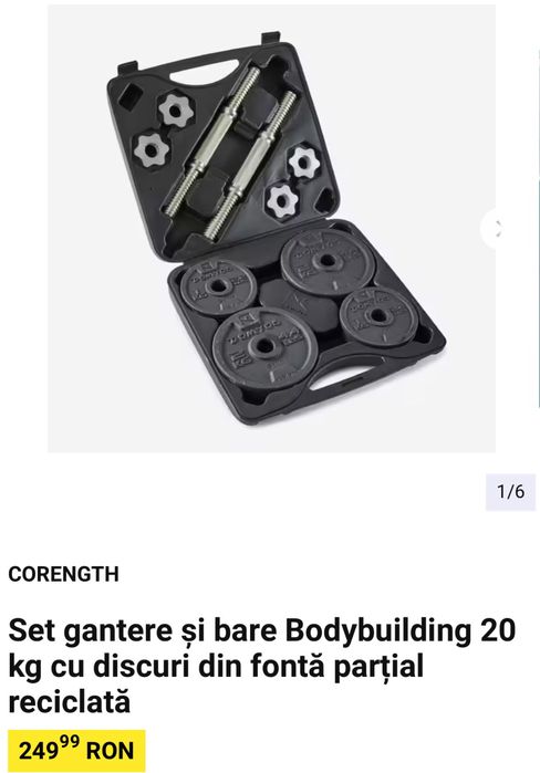 Vand Kit Gantere 20kg Domyos. Pret negociabil