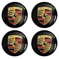 капачки за джанти Порше Porsche черни 58мм комплект от 4 броя