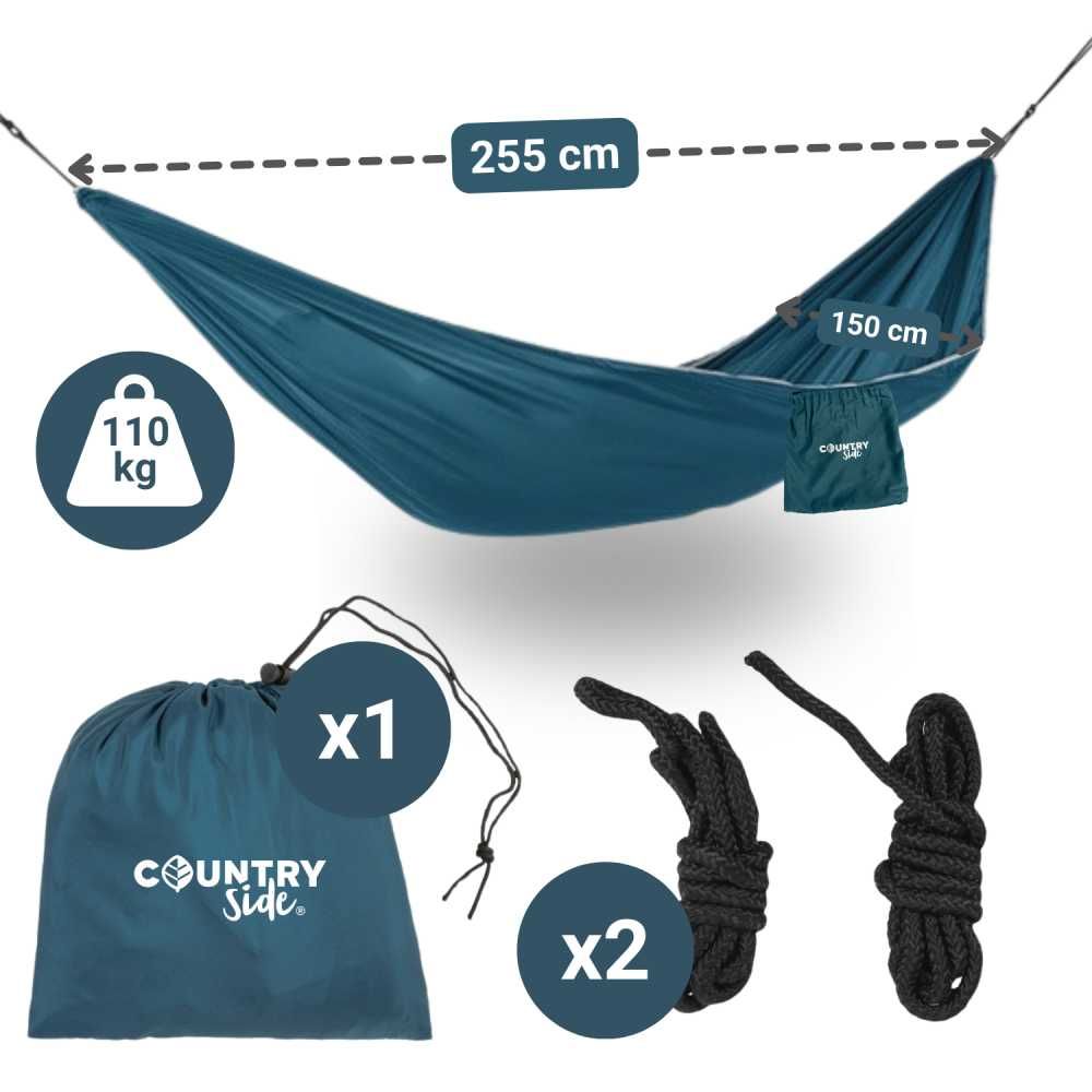 Hamac textil cu geantă de călătorie 200x80cm grădină camping