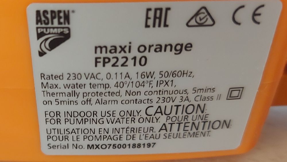 Pompa condens Aspen Maxi Orange FP2210 second hand