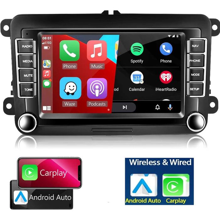 Navigatie Carplay 2GB Golf 5 6,Passat B6 B7,Sharan,Touran,Skoda,Seat