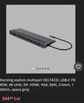 Docking station deltaco usb-c pt laptop sau tableta