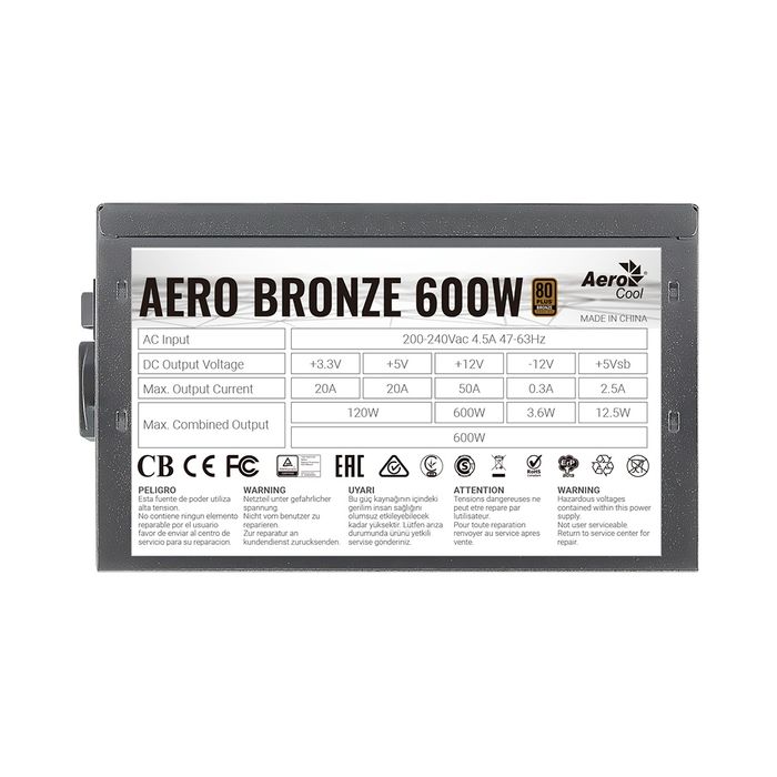 Блок питания Aero Bronze 600W