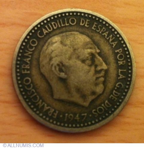 Moneda 1 peseta 1947 (*48) Espana