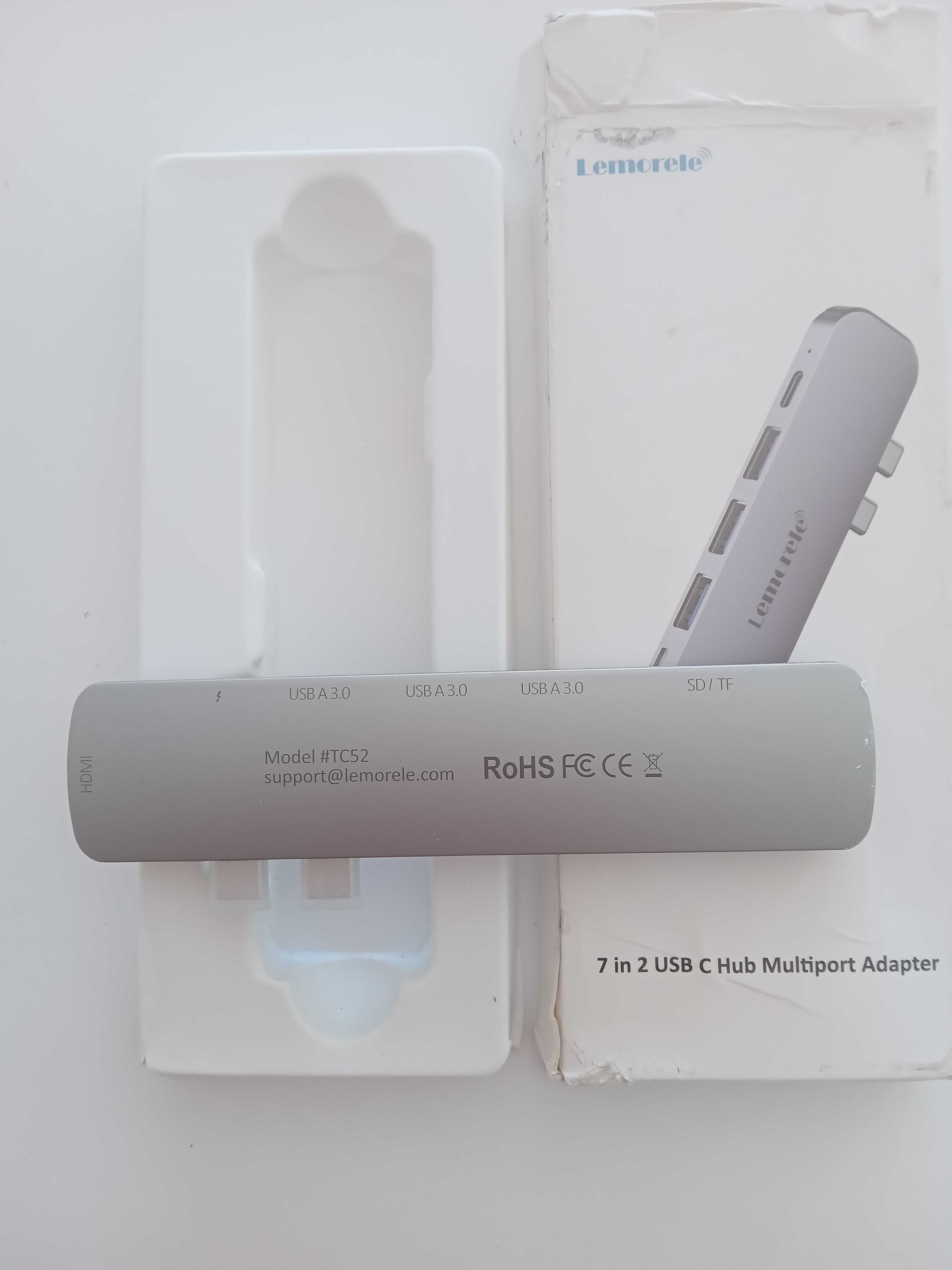 Lemorele 7-in-2 USB-C Hub за MacBook – HDMI, USB, SD слот