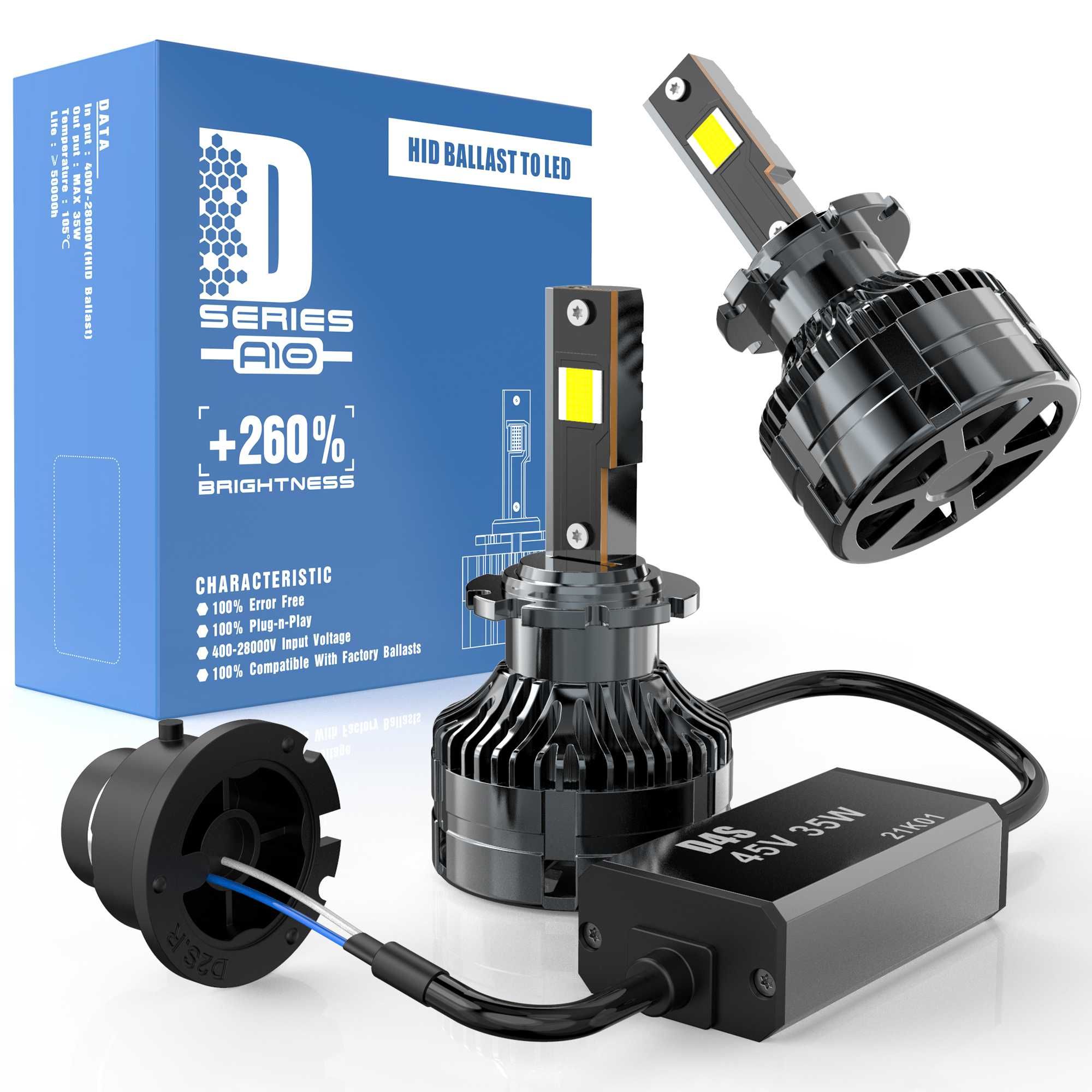 Becuri led D1S/R D2S/R D3S/R D4S/R D5S conversie XENON plug & play A10