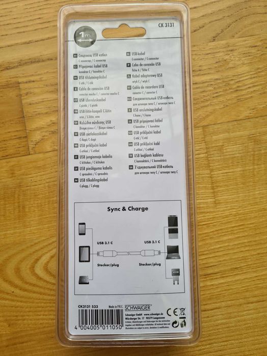 Cablu USB-C la USB-C USB 3.1 Schwaiger