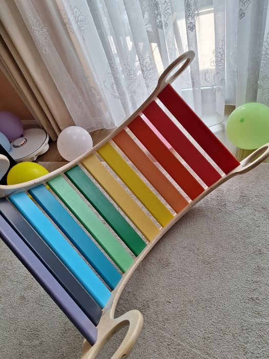 Balansoar curcubeu lemn varianta mare
