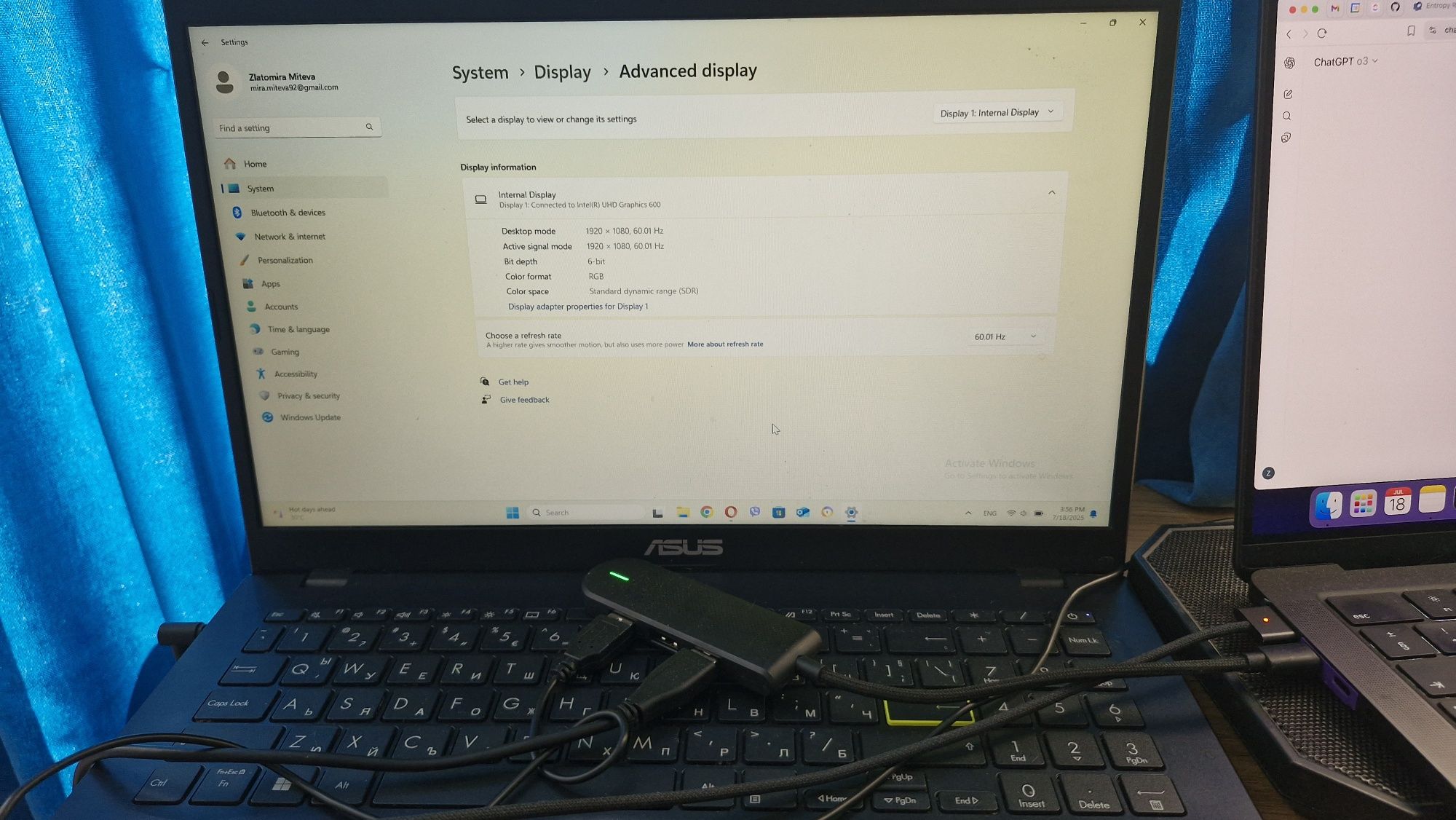 Лаптоп Asus, ram 8gb, processor Intel Celeron n4020 1.10ghz, 16"