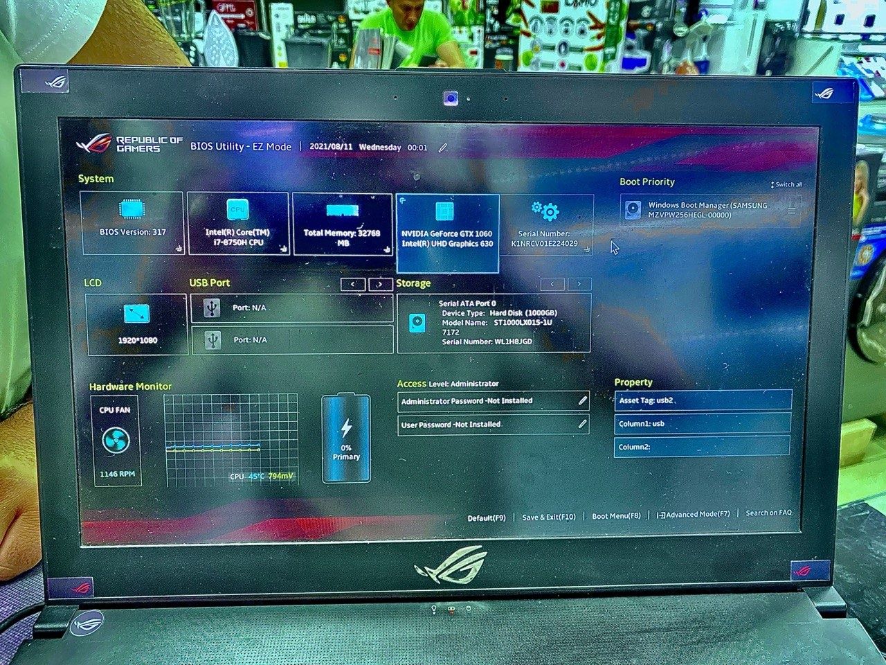 Asus core 7  1 terabit xotira 8-avlod