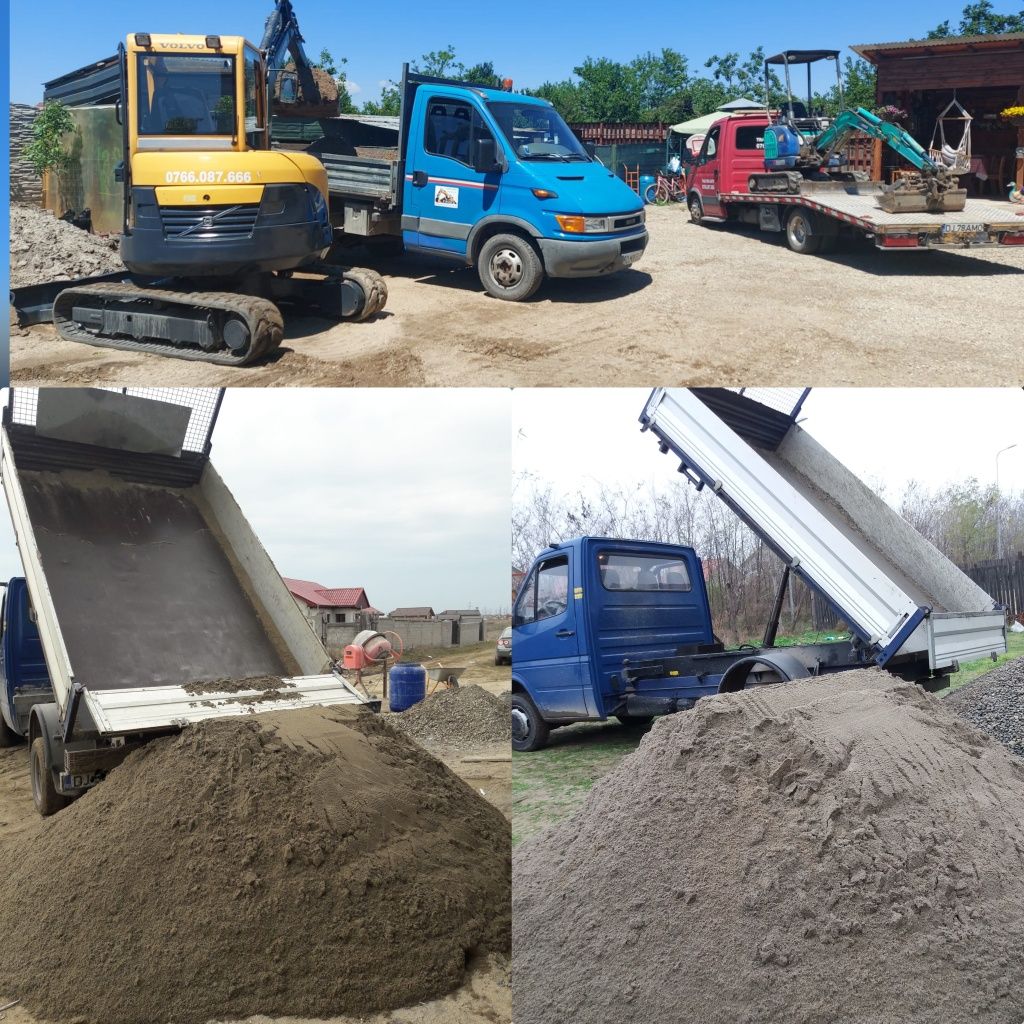 IEFTIN Nisip Piatră MINIEXCAVATOR Transport basculabil balastru moluz