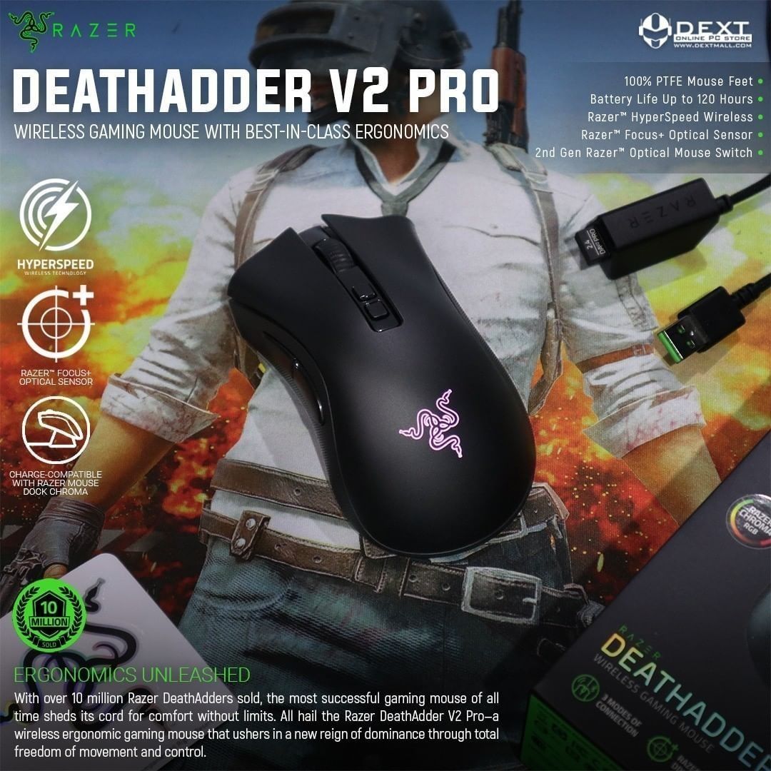 СКИДКА! Беспроводная мышка/мышь RAZER Deathadder V2 PRO Wireless