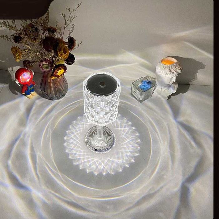 Настолна лампа, RGB LED, със сензорен димер, 3 нива на интензитет