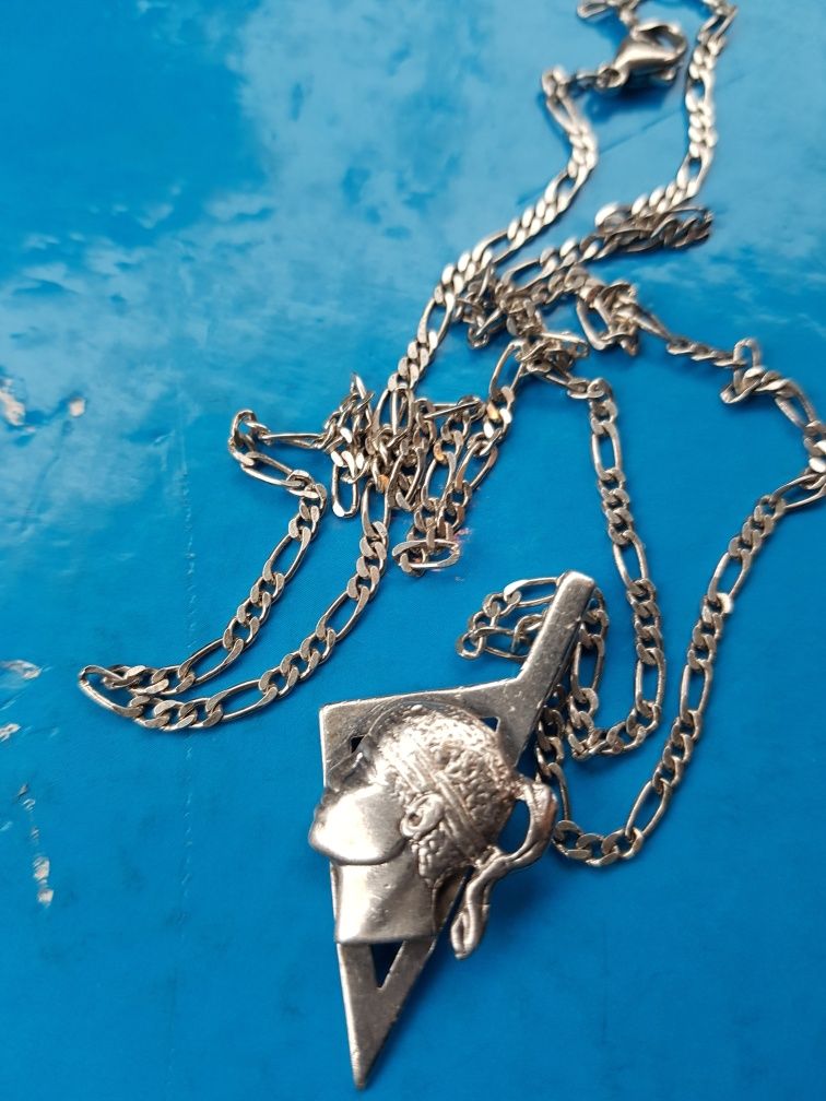 (46)Lant argint 925 Italy cartier,pandantiv cap indian,52 cm