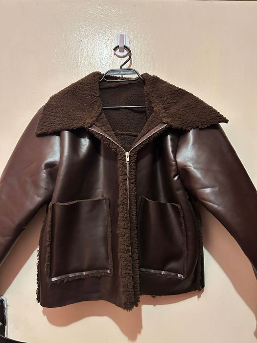 Женско, кафяво, кожено яке