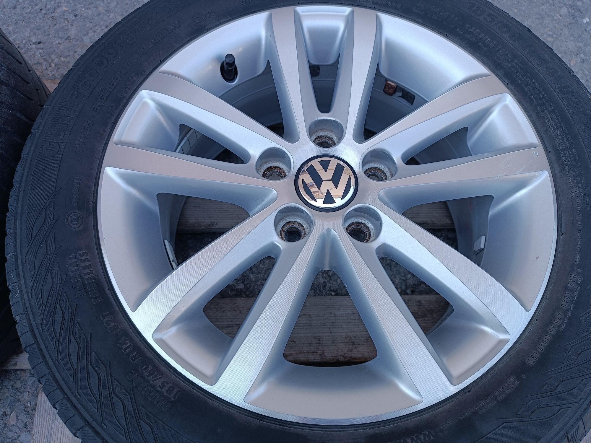 Лети джанти 14ки 5х100 VW + летни гуми 185/60/14 Continental