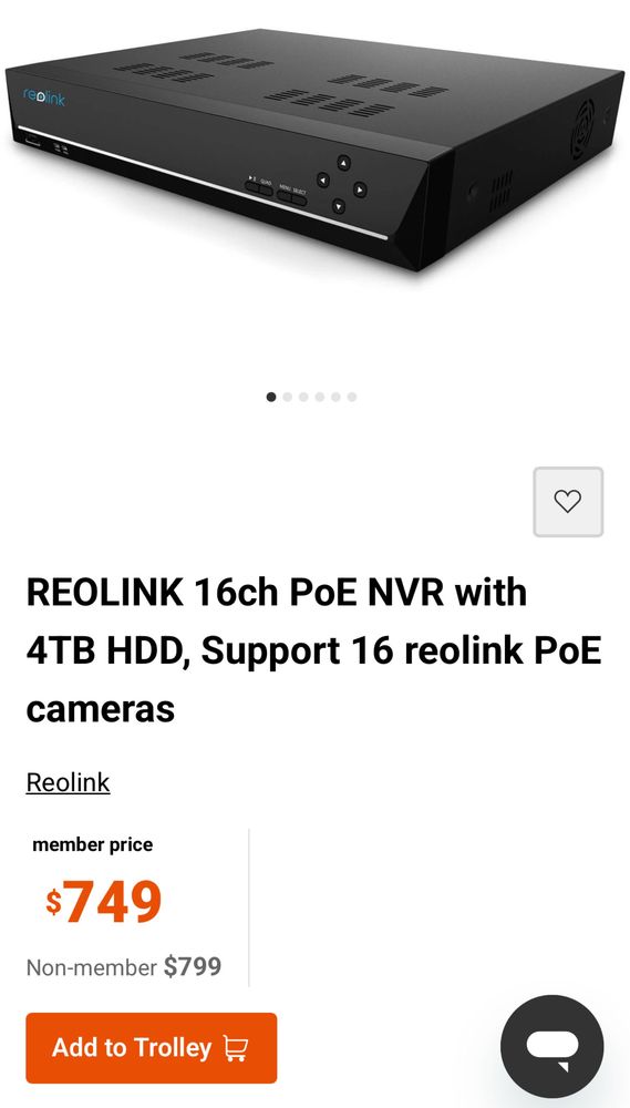 NVR Reolink RLN16-410-4T, 16 канала 12 MP, PoЕ + 4TB HDD включен