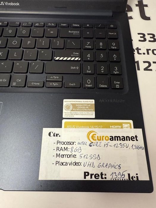 Laptop ASUS Vivobook 15 X1504ZA cu procesor Intel(R) Core(TM) -T-
