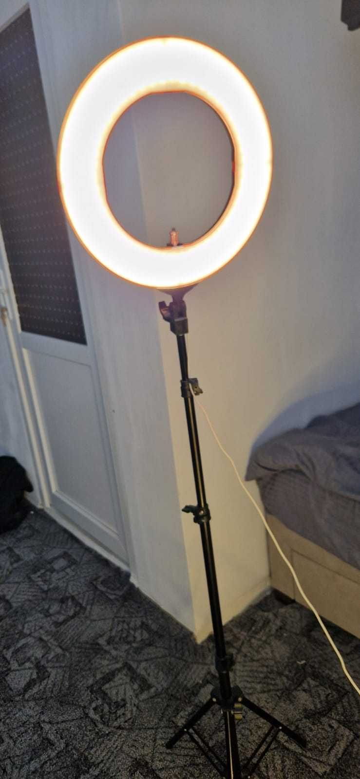 Lampa circulara bicolora / ring light lumina continua