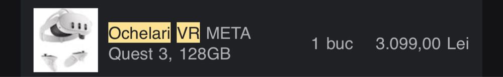 Vand ochelari VR META Quest 3, 128 GB