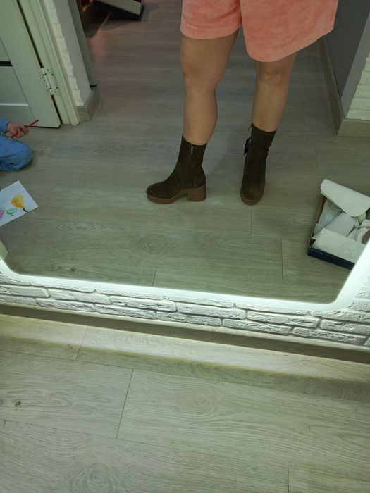 Полусапоги женские замша