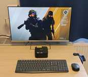 Sistem PC complet, Intel N5105, 16GB RAM, 500GB SSD, monitor HP 27"