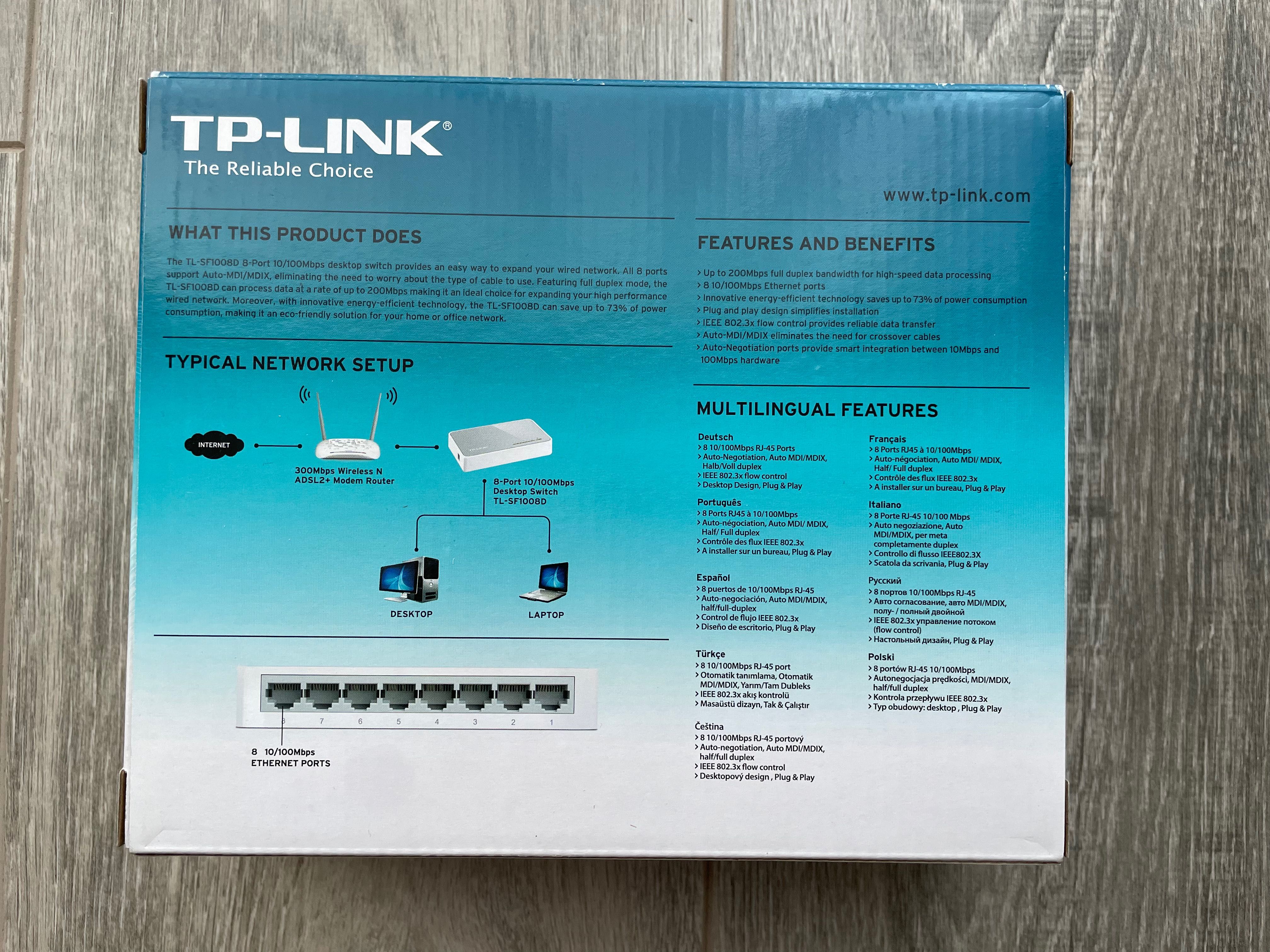 Суич TP-Link 8-Port 10/100Mbps Desktop Switch