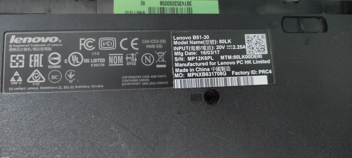 Laptop Lenovo B51-30 dezmembrez