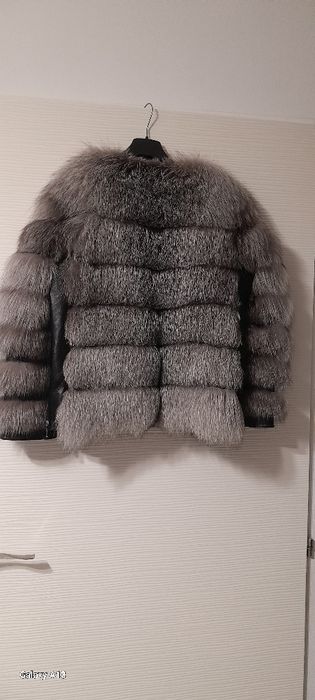 Haină dama din vulpe argintie