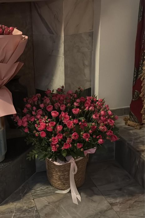 Кустовые розы, подарили сегодня.