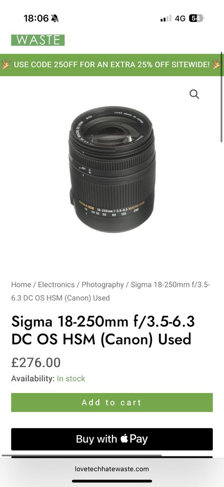 Obiectiv Sigma 18-250mm