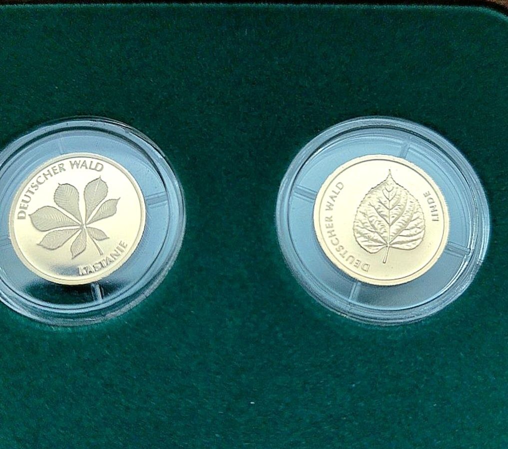 Set de 6 monede aur 24 kt. Germania 2010-2015. Format rar. Proof!