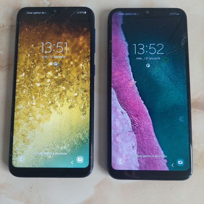 Vând două Samsung Galaxy A20e pe albastru și negru, sparte /poze reale