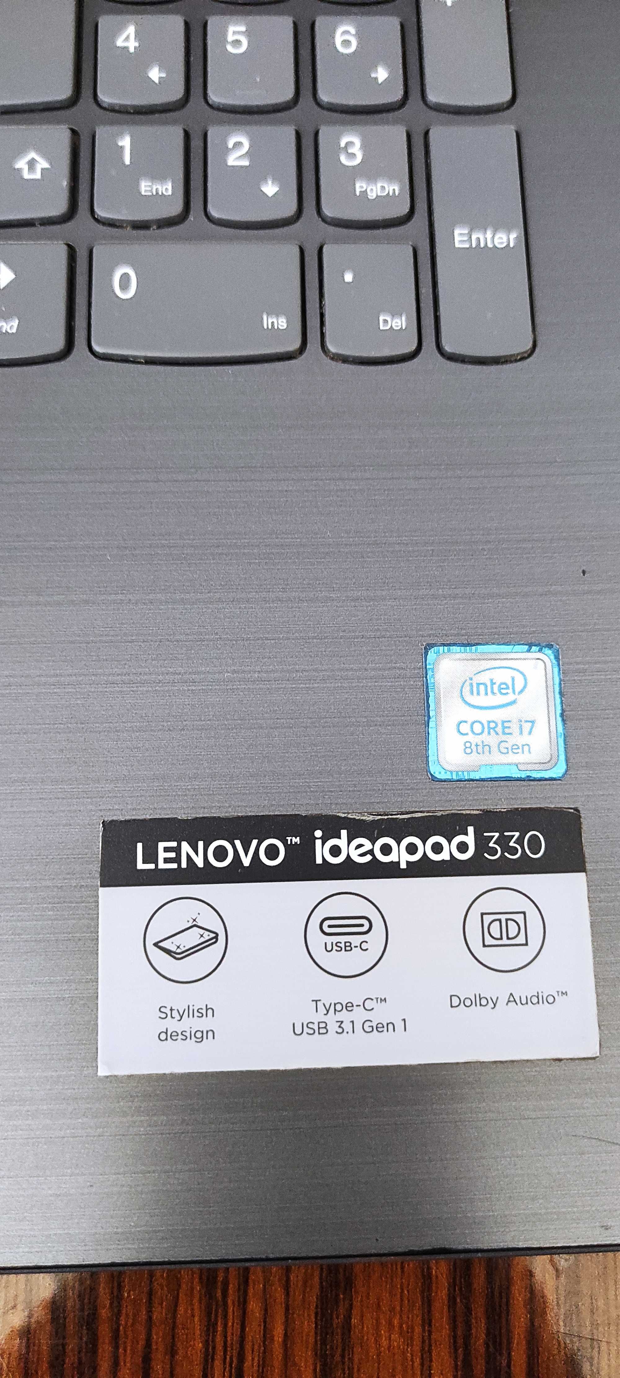 Лаптоп Lenovo IdeaPad 330 i7-8550u 12 ram 8 ядрен м.2 256 гигабайта