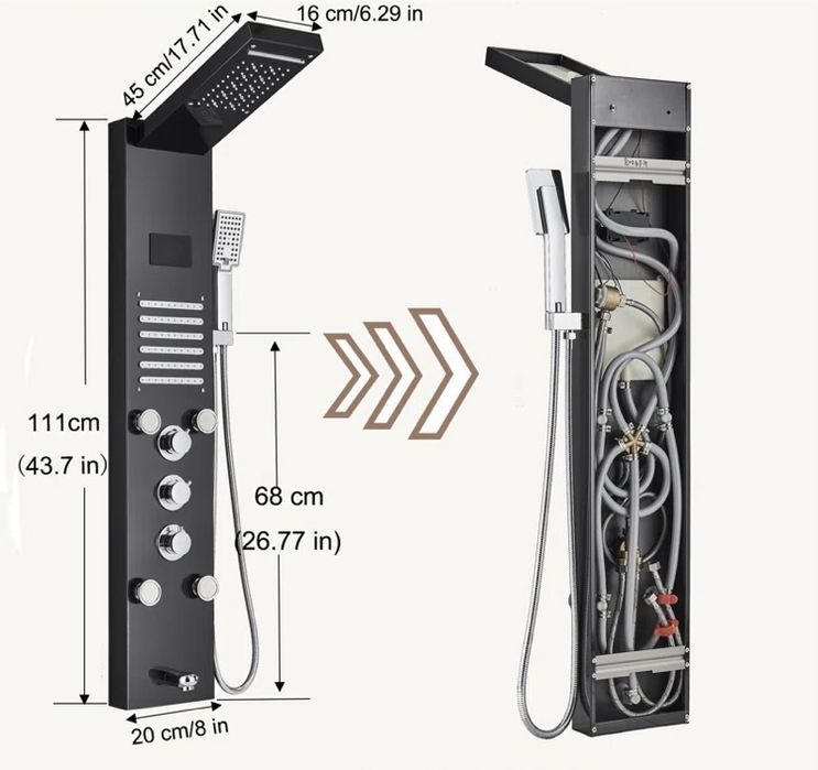 Бойлер Ariston 100 литра и душ панел