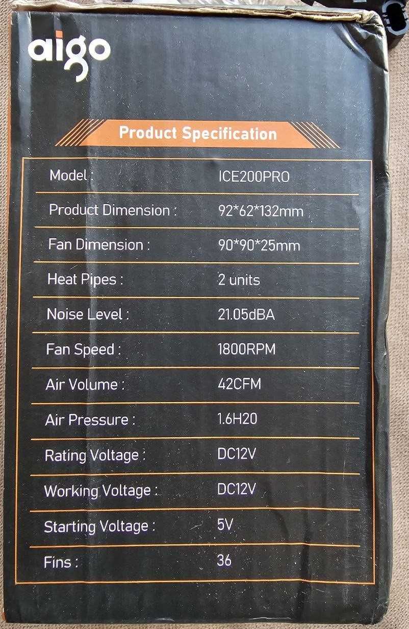 RGB CPU Cooler 95W ICE 200 PRO AM5/AM4/AM3/LGA1700/LGA1200/LGA115X/775