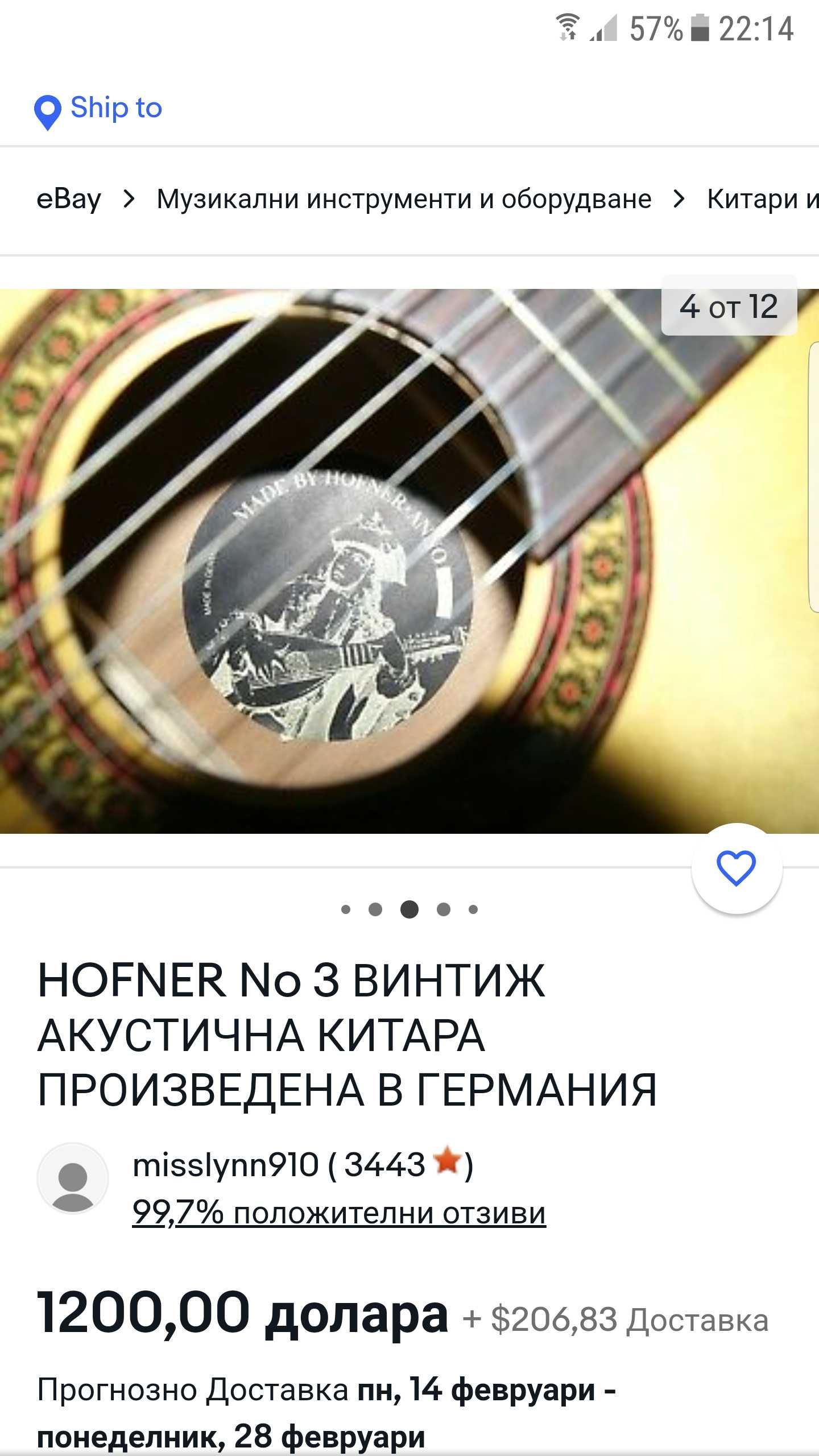 Китара hofner anno