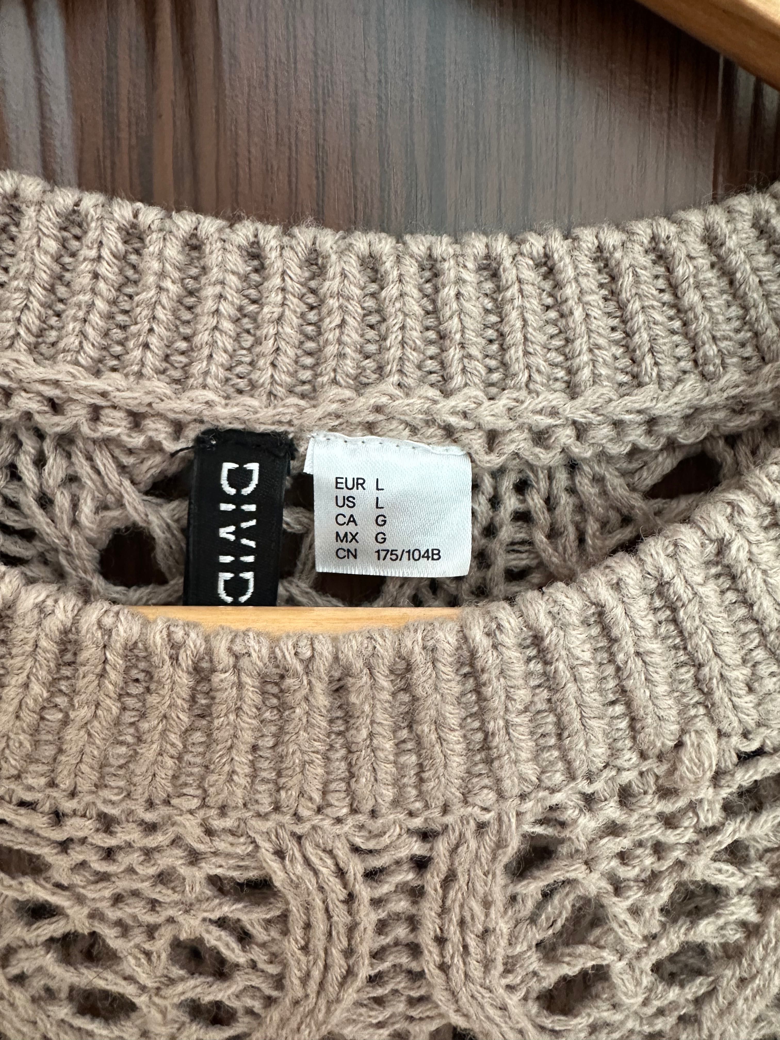 Пуловер с ажурна плетка H&M, р. L
