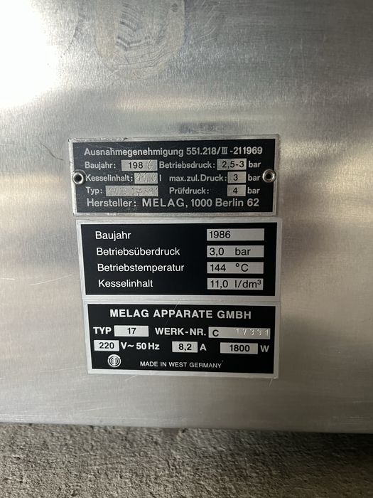 Autoklav Melag typ 17