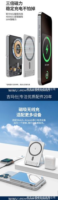 Wiwu P034 Ultra Slim 5-в-1 Power Bank 5000mAh iPhone 16/iWatch/AirPods
