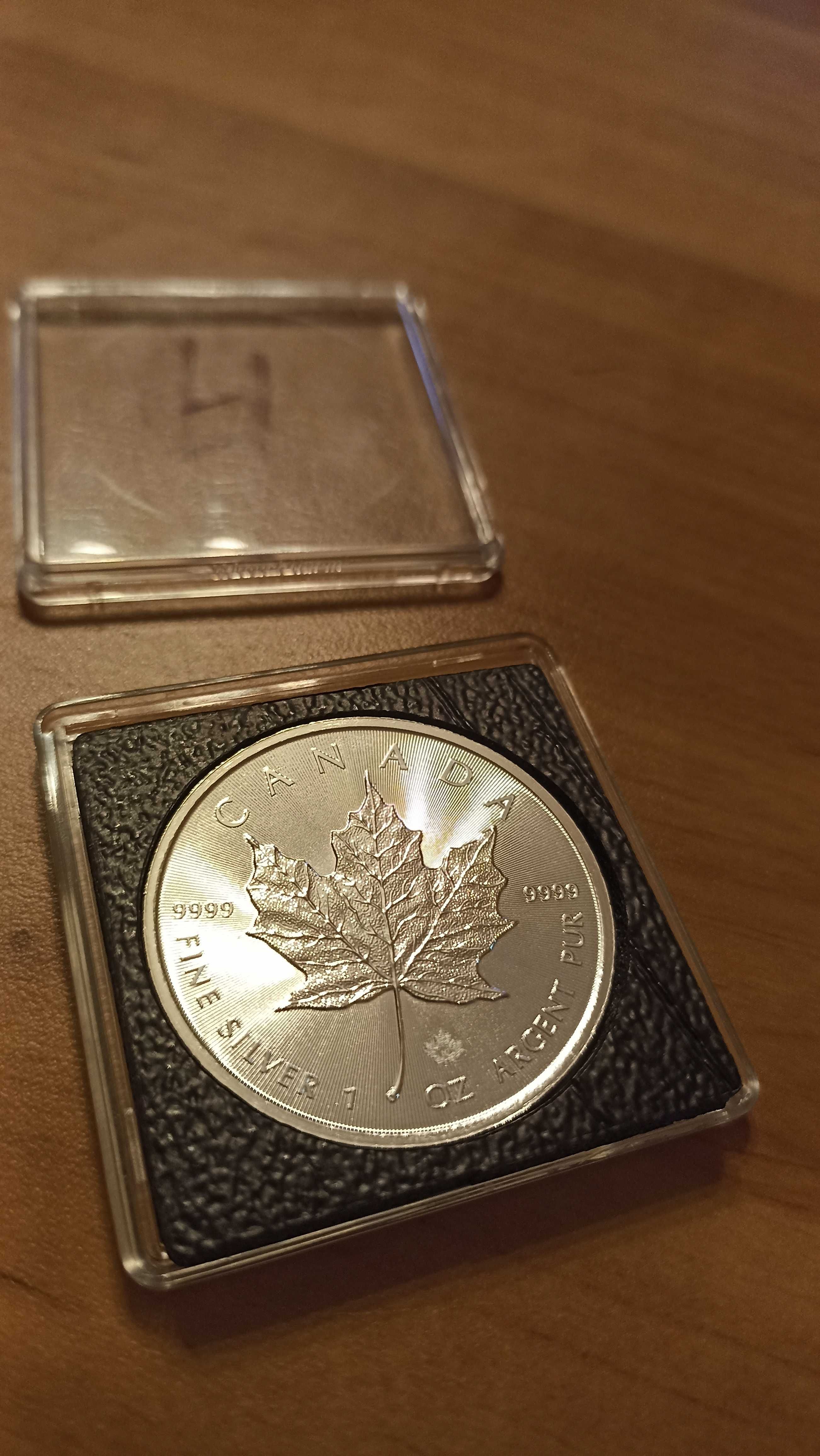 Канадски Кленов Лист Сребърни монети 1 унция Oz Silver Coin Maple Leaf