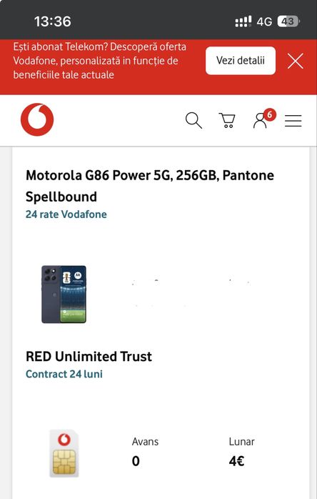Motorola G86 Power 5G, 256GB, Pantone Spellbound sigilat garantie