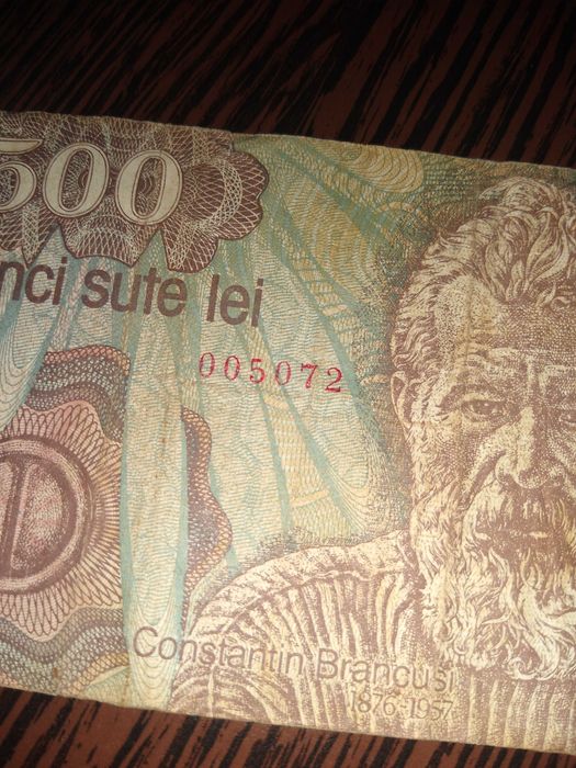 Bancnota 500 de lei an 1991 valoroasă - serie 005072