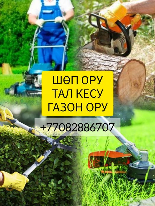 Тал кесу , Шөп ору , Спил деревьев , Уборка территории